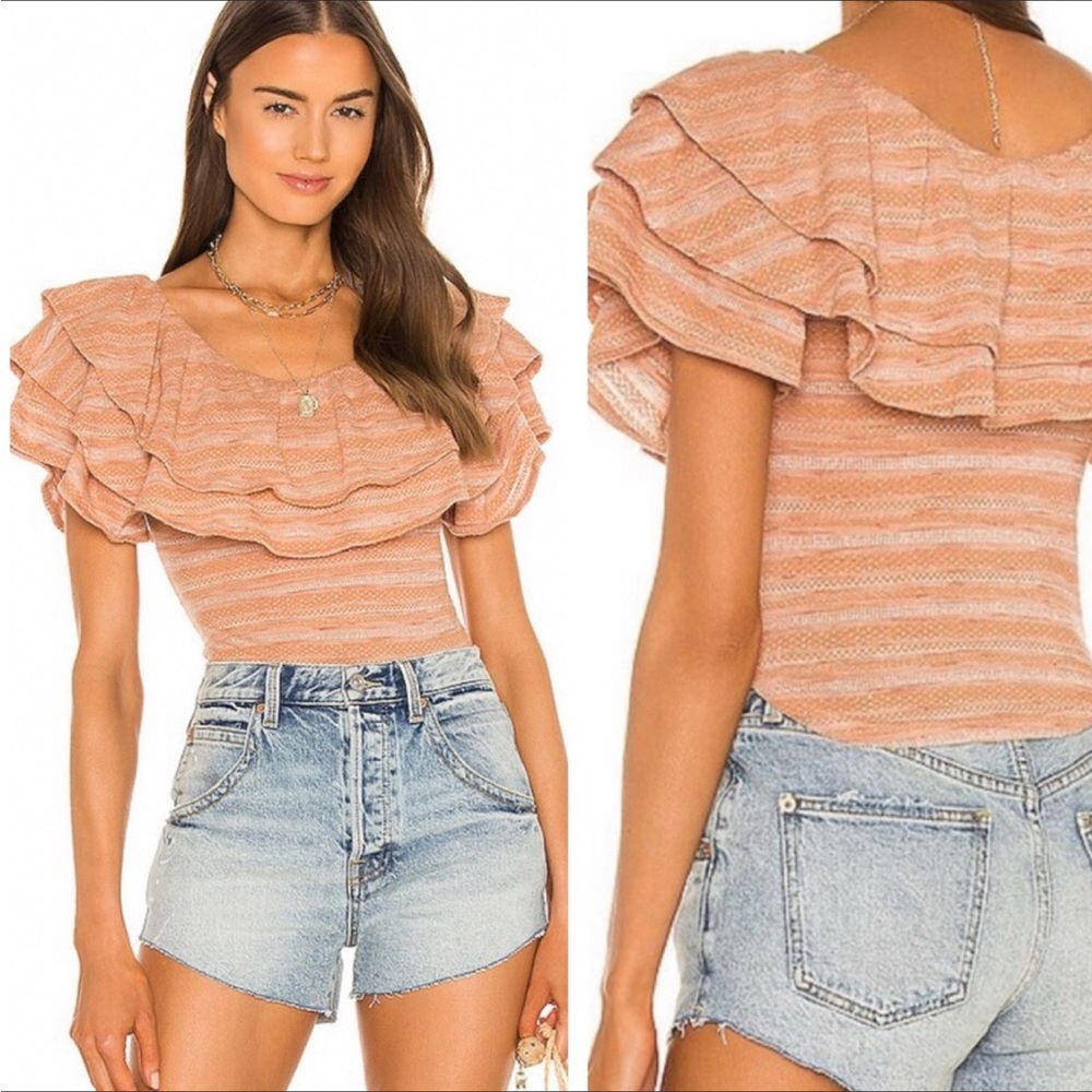 Free People Heirloom Top Size S Dk Peach NWOT